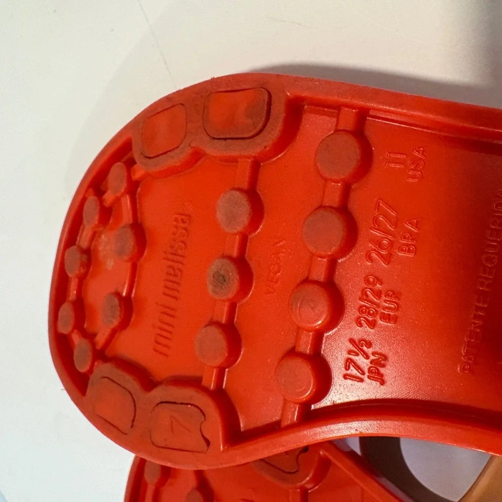 Mini Melissa Red Tan Jelly Sandals Toddler Girls Size 11 US 07GR23BR Brazil